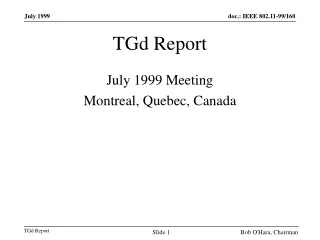 TGd Report