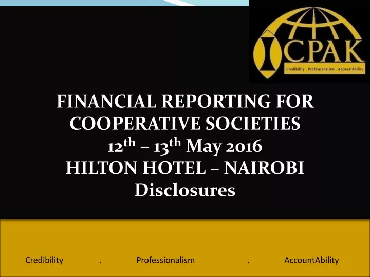financial reporting for cooperative societies