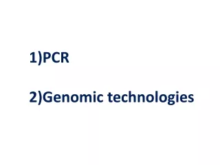 PCR Genomic technologies