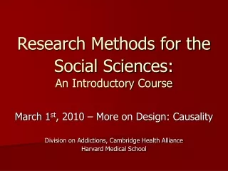 Research Methods for the Social Sciences: An Introductory Course