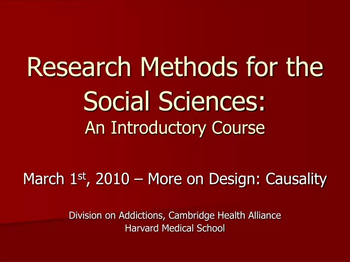 research methods for the social sciences an introductory course