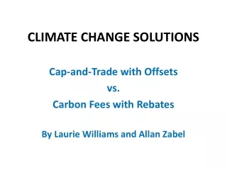 CLIMATE CHANGE SOLUTIONS