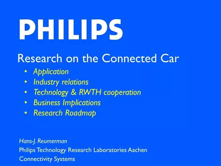 research on the connected car