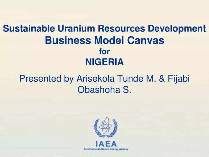 sustainable uranium resources development business model canvas for nigeria