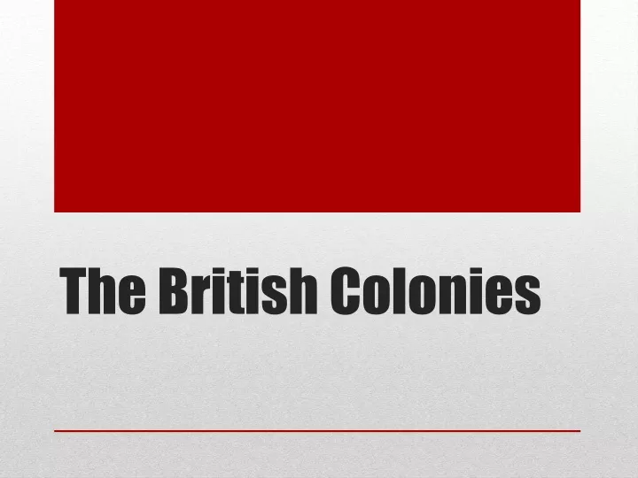 the british colonies