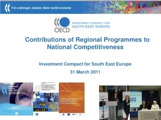 Contributions of Regional  Programmes  to National Competitiveness