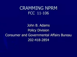 CRAMMING NPRM FCC	 11-106