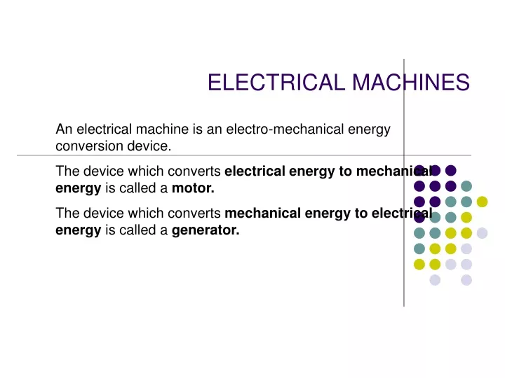 electrical machines