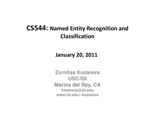 CS544:  Named Entity Recognition and Classification