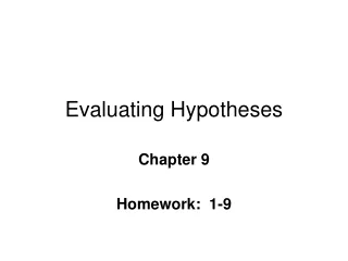 Evaluating Hypotheses