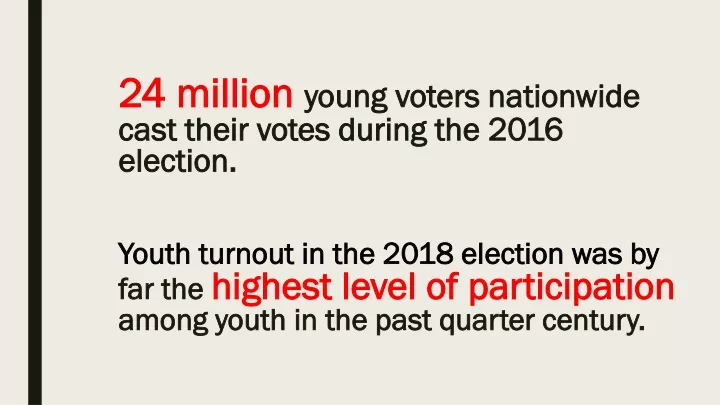 24 million young voters nationwide cast their