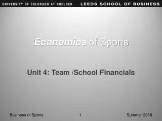 Economics  of Sports