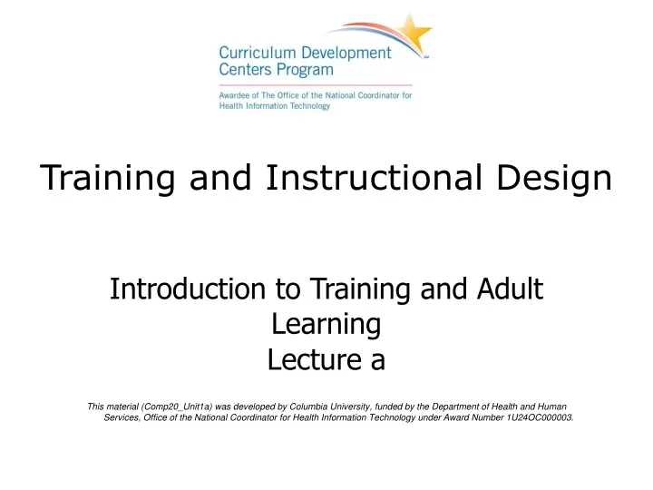 training and instructional design