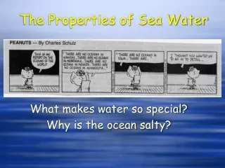The Properties of Sea Water