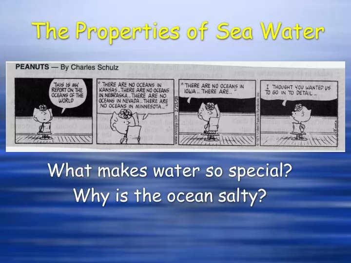 the properties of sea water