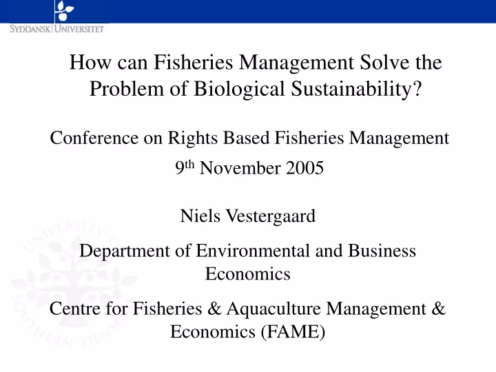 how can fisheries management solve the problem