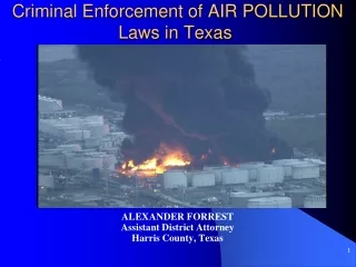 Criminal Enforcement of AIR POLLUTION Laws in Texas