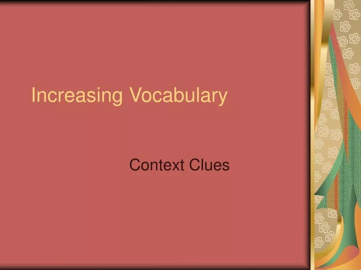 increasing vocabulary