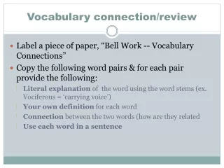 Vocabulary connection/review