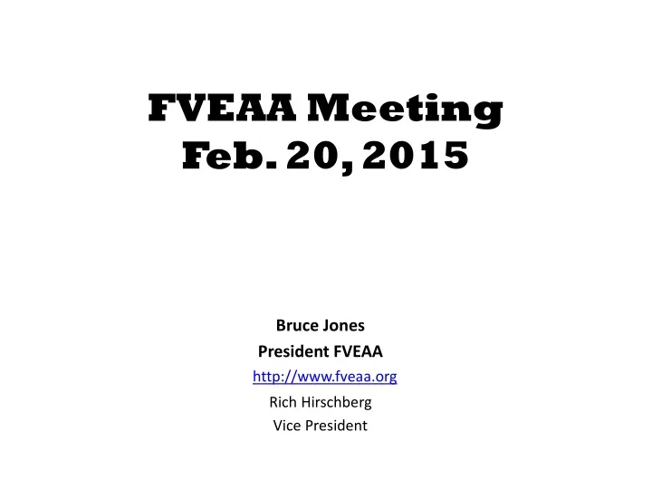 fveaa meeting feb 20 2015