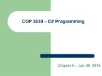 COP 3530 – C# Programming - slide 1