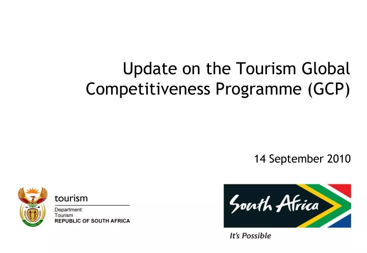 update on the tourism global competitiveness programme gcp