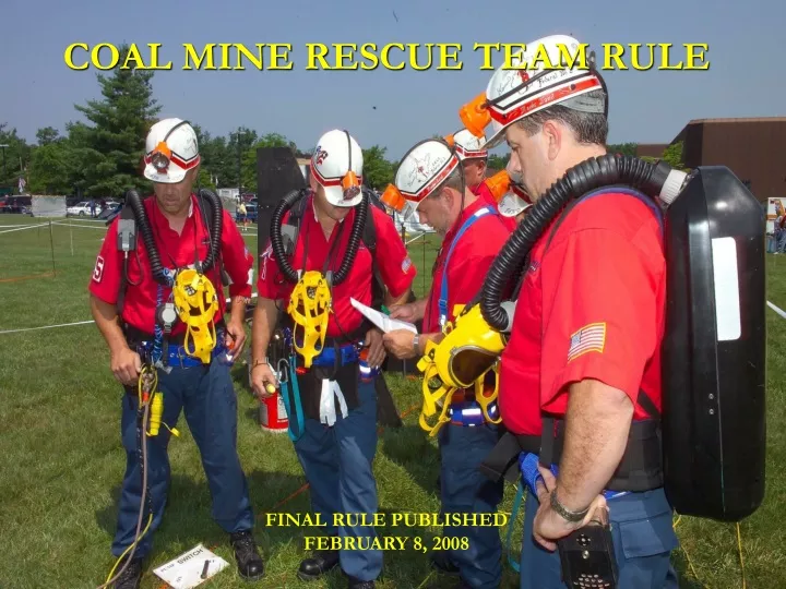 coal mine rescue team rule