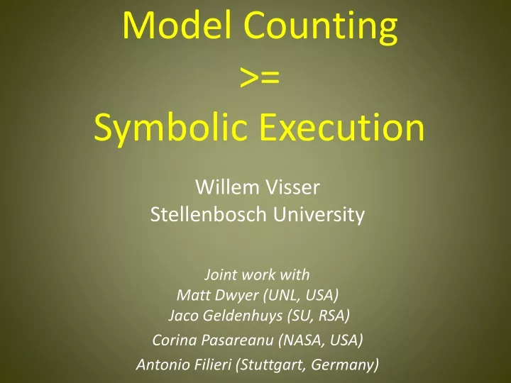 model counting symbolic execution