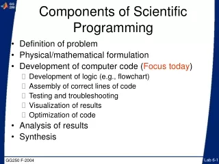 Components of Scientific Programming