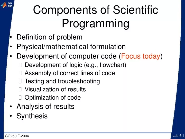 components of scientific programming