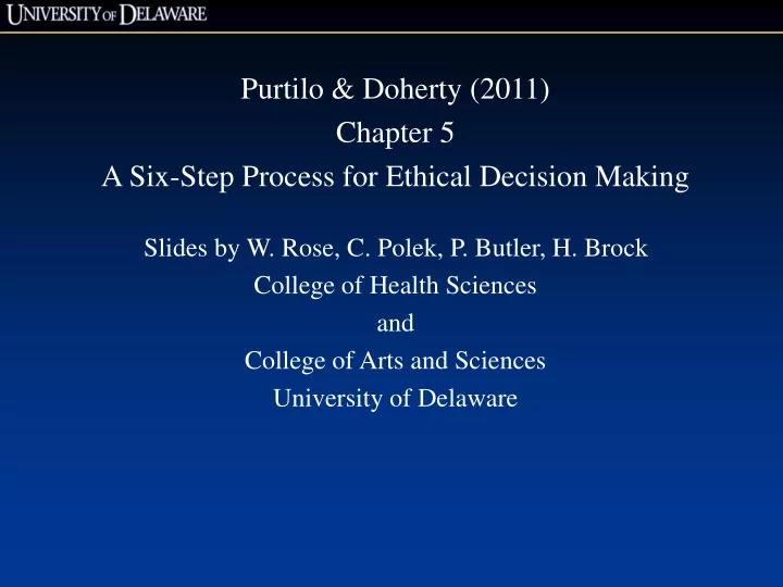 purtilo doherty 2011 chapter 5 a six step process