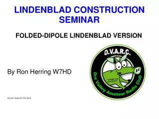 LINDENBLAD CONSTRUCTION SEMINAR