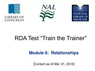 RDA Test “Train the Trainer”