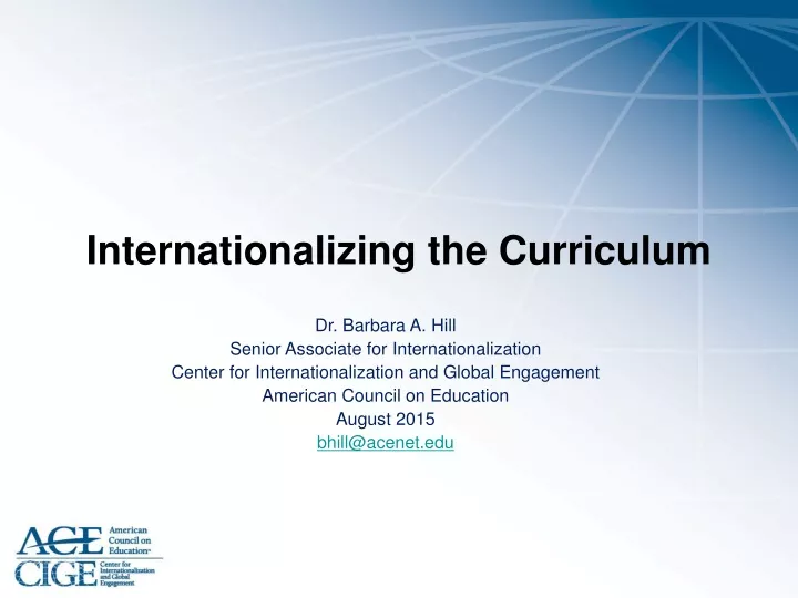 internationalizing the curriculum