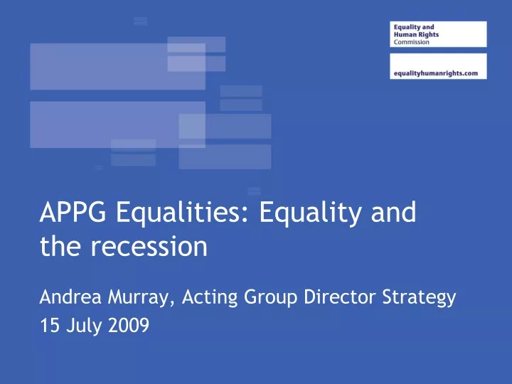 appg equalities equality and the recession