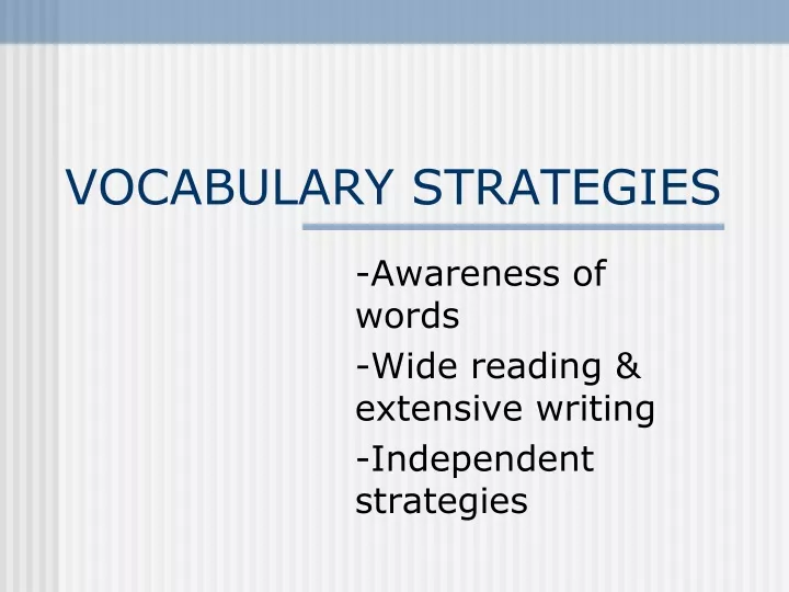 vocabulary strategies