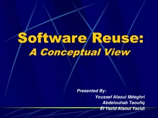 Software Reuse: A Conceptual View