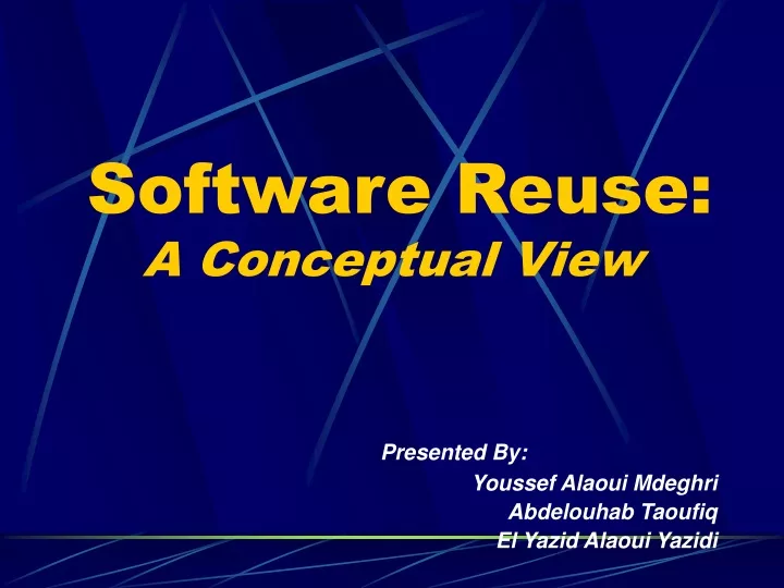 software reuse a conceptual view