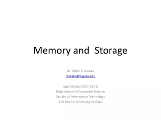 Memory and  Storage