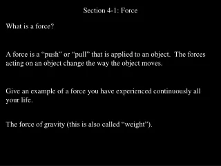 Section 4-1: Force