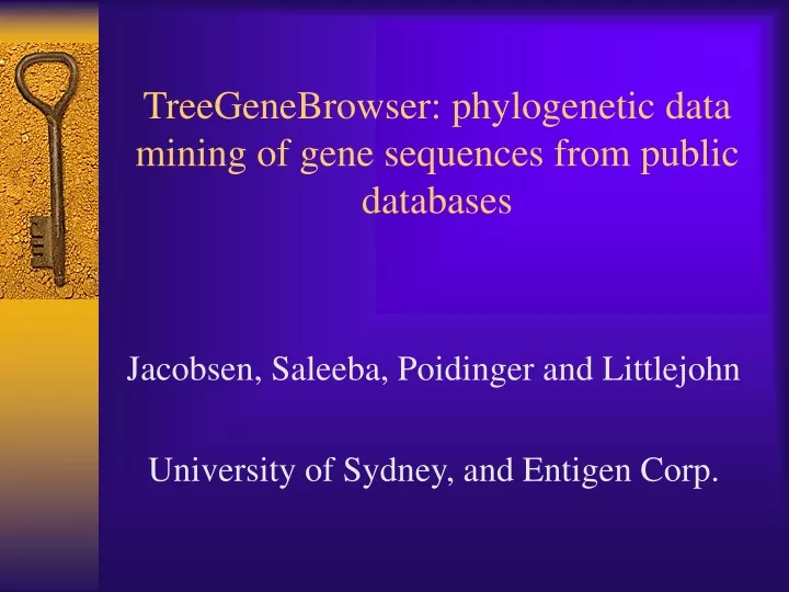 treegenebrowser phylogenetic data mining of gene sequences from public databases