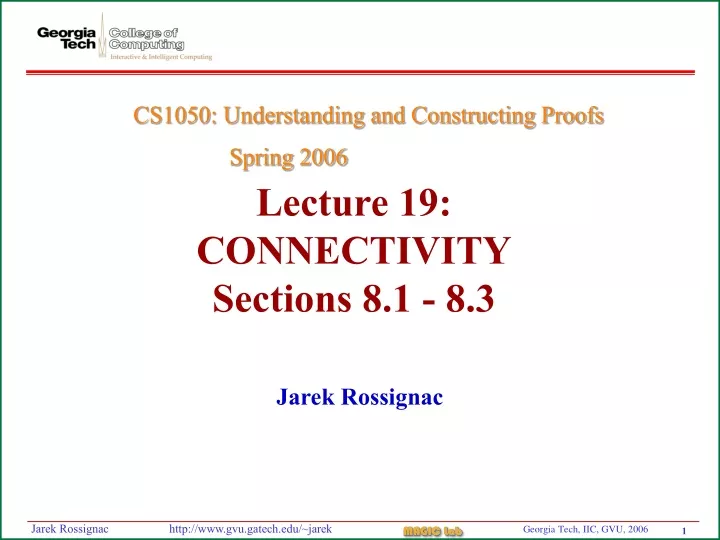 lecture 19 connectivity sections 8 1 8 3