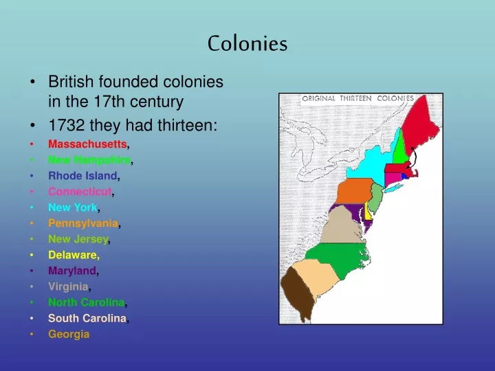 colonies