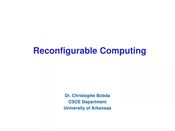 reconfigurable computing
