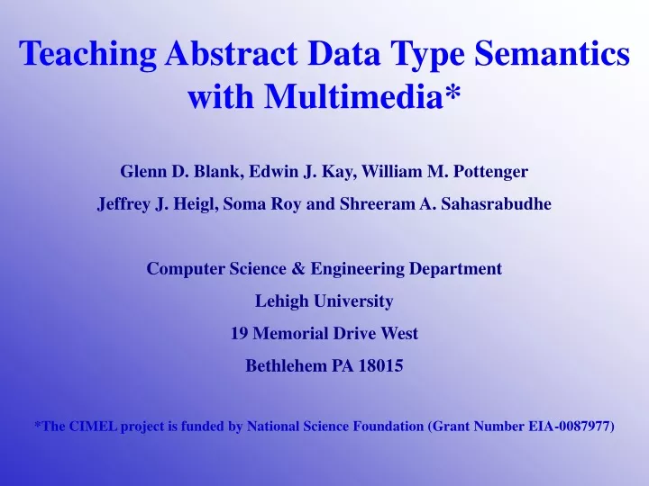 teaching abstract data type semantics with