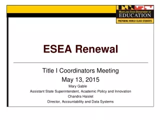 ESEA Renewal