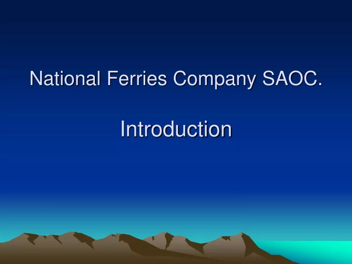 national ferries company saoc introduction