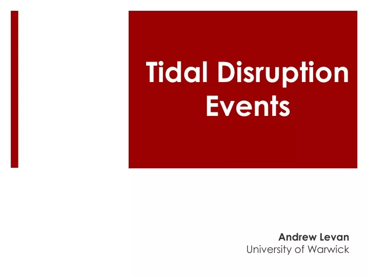 tidal disruption events