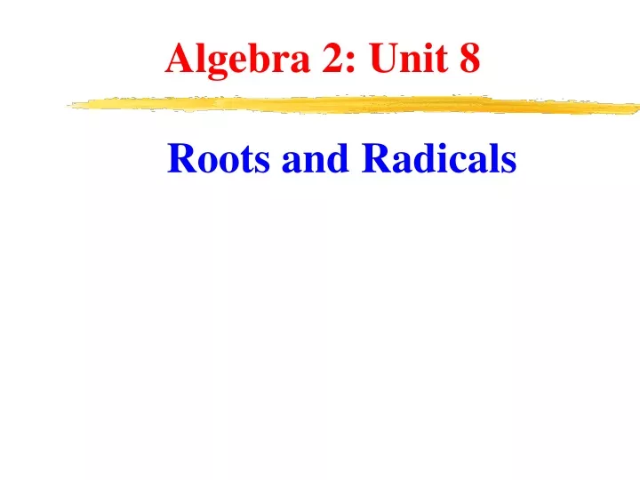algebra 2 unit 8