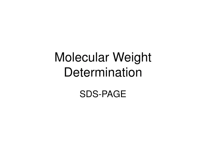 molecular weight determination